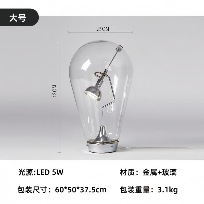 Glass table lamp Cafe restaurant Dormitory bedroom light luxury high sense bed led decorative table lamp