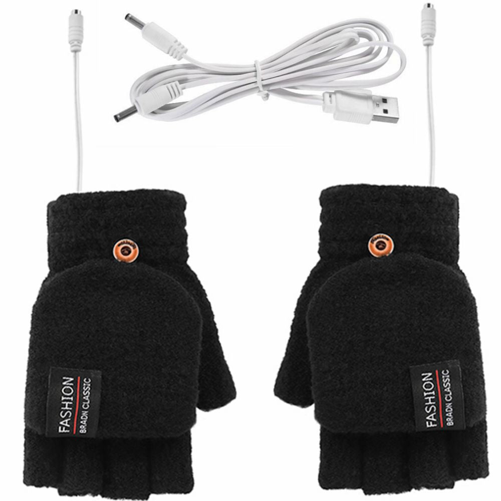 USB flip gloves USB double-sided electric heating gloves USB double-sided heating gloves warm gloves 5v gloves factory