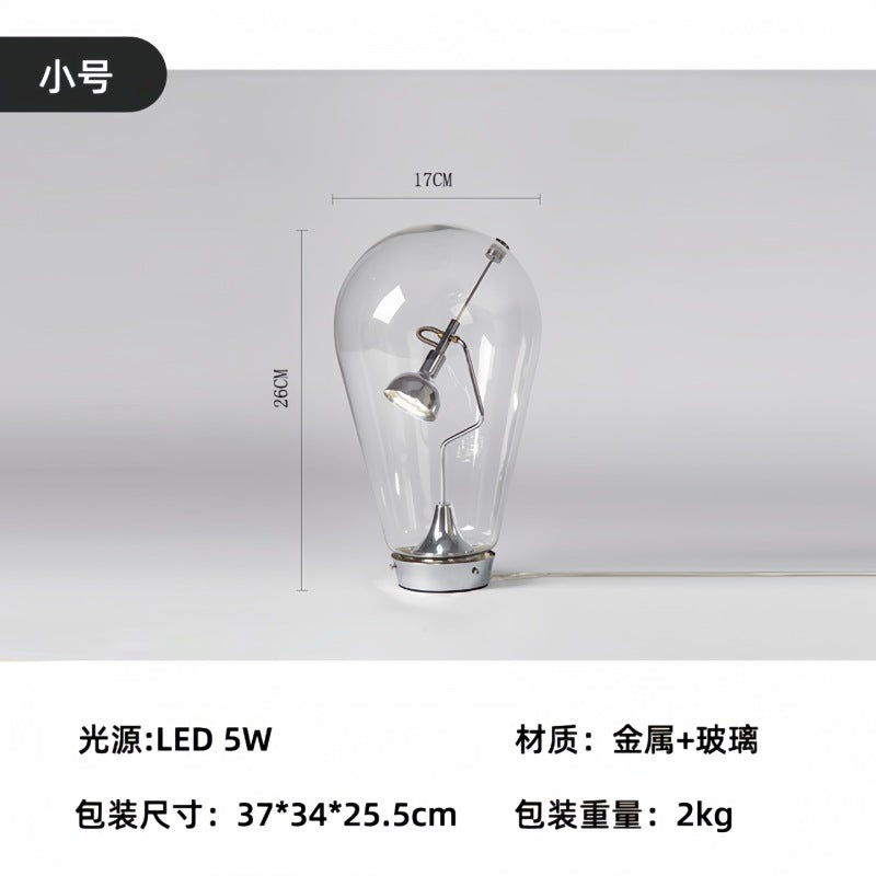 Glass table lamp Cafe restaurant Dormitory bedroom light luxury high sense bed led decorative table lamp