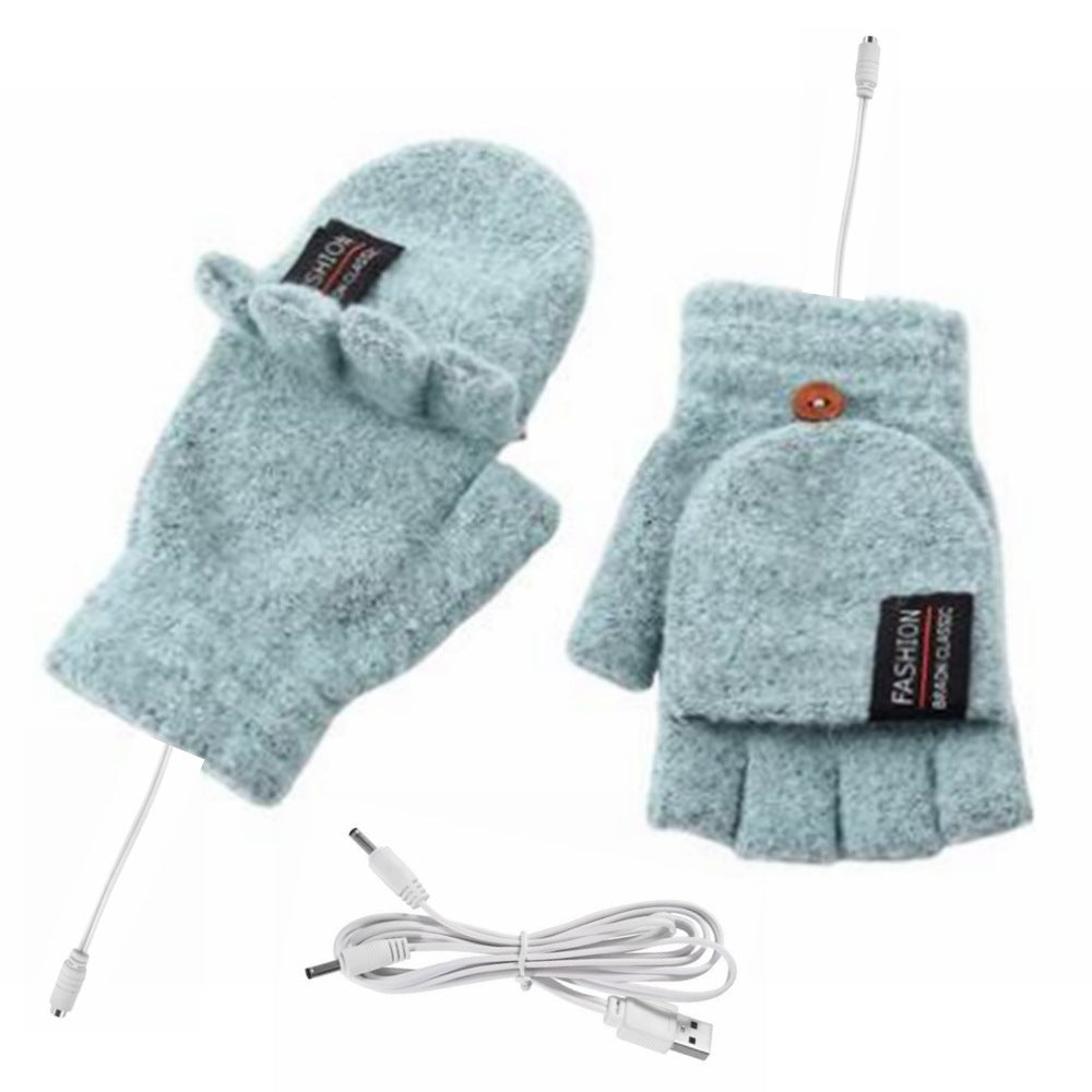 USB flip gloves USB double-sided electric heating gloves USB double-sided heating gloves warm gloves 5v gloves factory