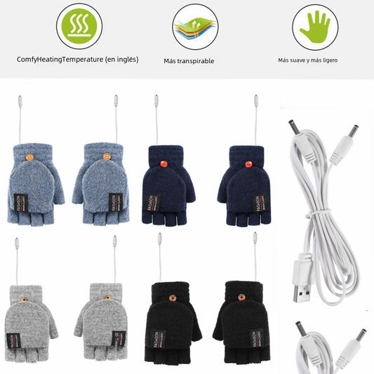 USB flip gloves USB double-sided electric heating gloves USB double-sided heating gloves warm gloves 5v gloves factory